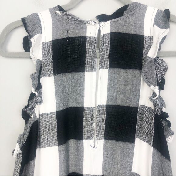 ANTHROPOLOGIE | CLOTH & STONE Buffalo Plaid Black & White Romper Women’s Size L - Picture 11 of 13